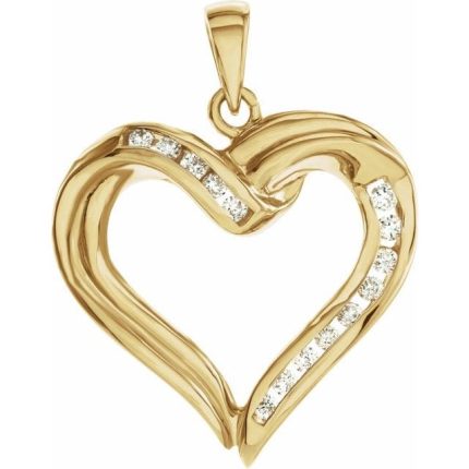 14K Yellow Heart Pendant Mounting