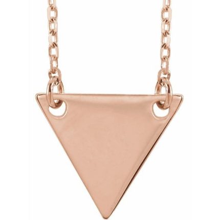18K Rose Gold-Plated Sterling Silver Engravable Geometric 16-18" Necklace