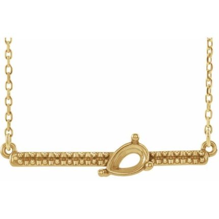 14K Yellow 6 x 4 mm & 1/10 CTW Natural Diamond 16" Necklace