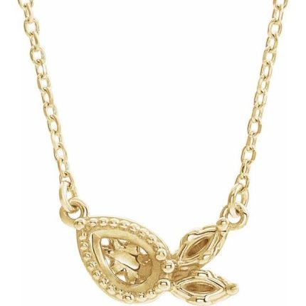 14K White Accented 18" Necklace Mounting