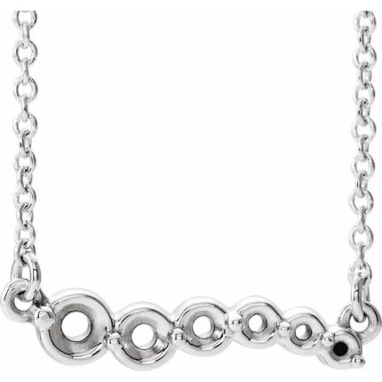 14K Yellow Graduated Bezel-Set Curved Bar Necklace Center