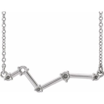 14K White 1/10 CTW Natural Diamond Constellation 18" Necklace