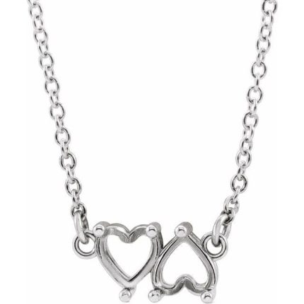 14K Yellow 1-Stone Family Bar Necklace Center