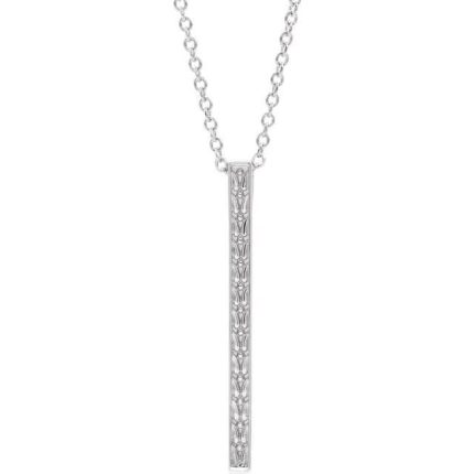 14K White Sculptural-Inspired Bar 16-18" Necklace