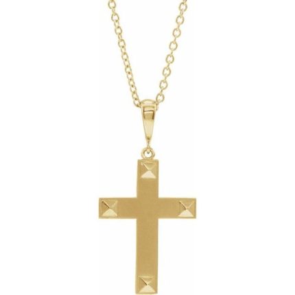 14K White Cross 18" Necklace