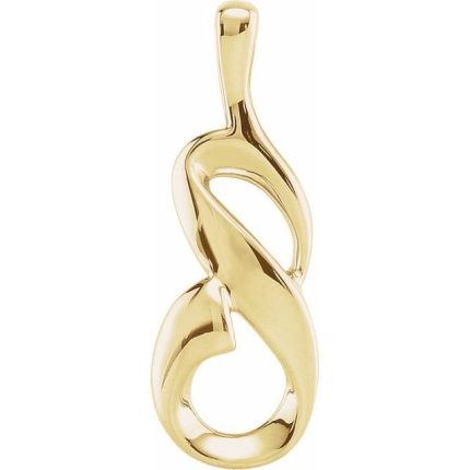 14K White Freeform Pendant