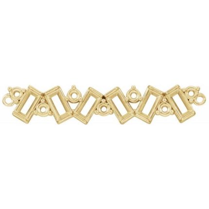 14K White 5-Stone Family Bar Necklace Center