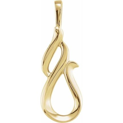 14K White Freeform Pendant