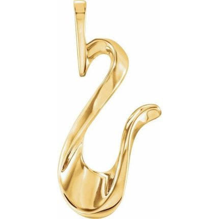 14K White Freeform Pendant