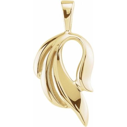 14K White Freeform Pendant