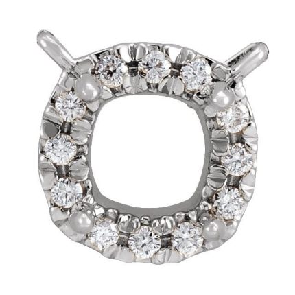 14K Yellow 3.5 mm Square French-Set Halo-Style Necklace Center