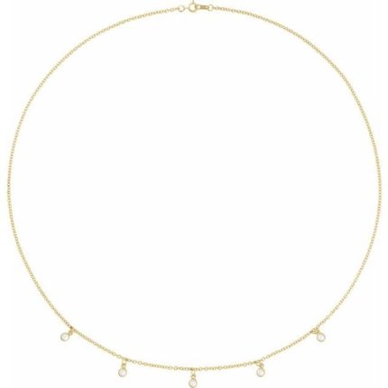 14K White 3-stone Family Station 18" Necklace Mounting