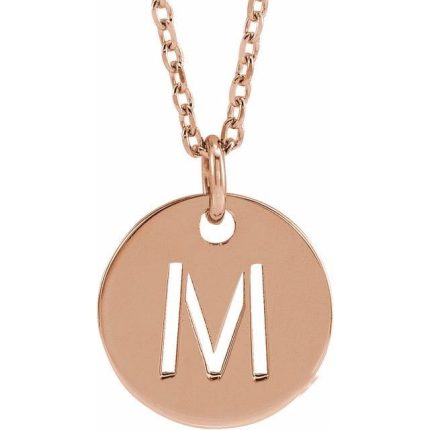 14K White Initial A 16-18" Necklace