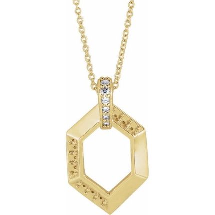14K Yellow 6-Stone Groups .06 CTW Natural Diamond Semi-Set Family Pendant