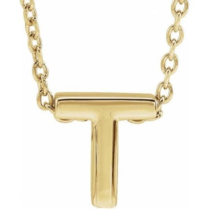 14K Yellow Initial A Slide Pendant 16-18" Necklace