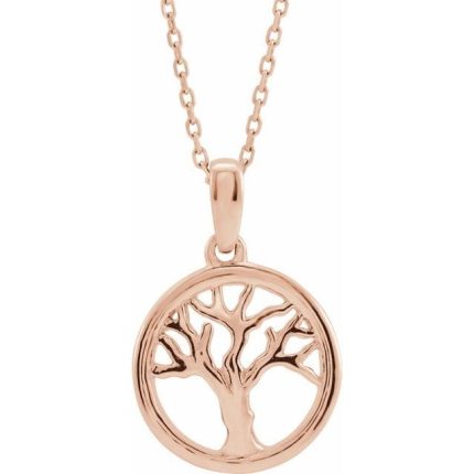 14K Yellow Tree of Life 16-18" Necklace