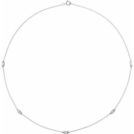 14K Yellow 1/5 CTW Natural Diamond 3-Station 16" Necklace