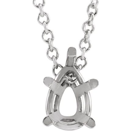 14K Yellow 9x6 mm Pear Solitaire Slide Pendant Mounting