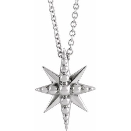 Sterling Silver Beaded Star Pendant