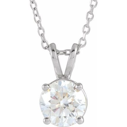 14K Yellow  1/4 CT Lab-Grown Diamond Solitaire 16-18" Necklace