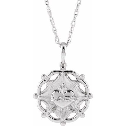 Sterling Silver Sacred Heart Pendant