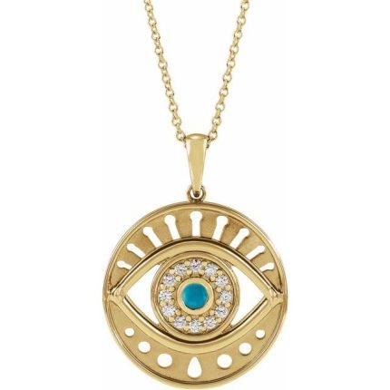 14K White Evil Eye Pendant Mounting