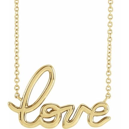 Sterling Silver Love 16" Necklace