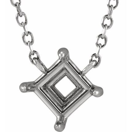 14K White 1/2 CTW Natural Diamond Solitaire 16" Necklace