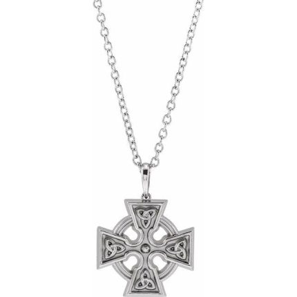 14K Yellow Celtic-Inspired Cross Pendant
