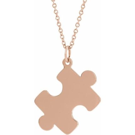 14K Yellow Puzzle Piece Pendant