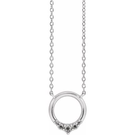 14K White 2 mm Round Circle 18" Necklace Mounting