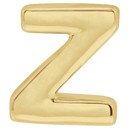 14K Yellow Block Initial A Slide Pendant