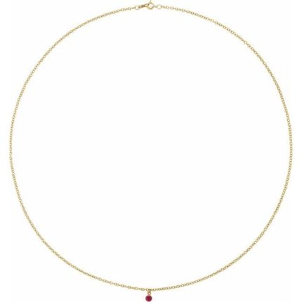 14K Yellow Natural Blue Sapphire 16" Necklace