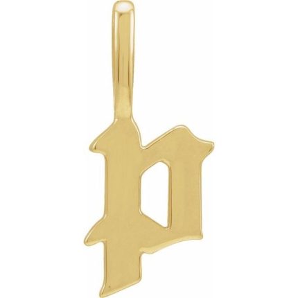 14K White Gothic Initial H Charm/Pendant