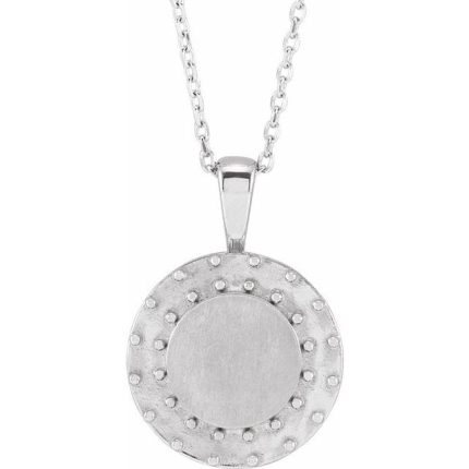 14K Yellow Natural Turquoise Engravable Halo-Style Pendant