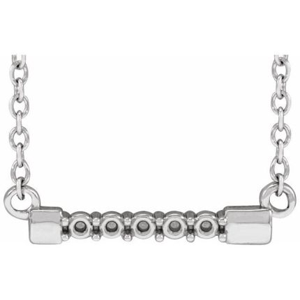 14K Yellow 3-Stone Family Bar Necklace Center