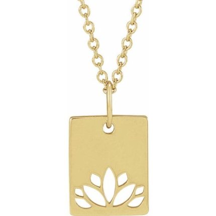 14K Yellow Lotus 16-18" Necklace