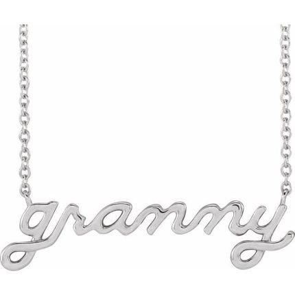 14K Yellow Lowercase Script Granny 18" Necklace