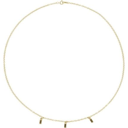 14K White 4x2 mm Straight Baguette 16" Necklace