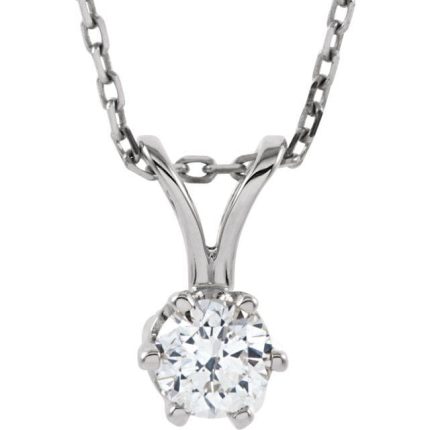 14K White 1/4 CTW Natural Diamond Pendant