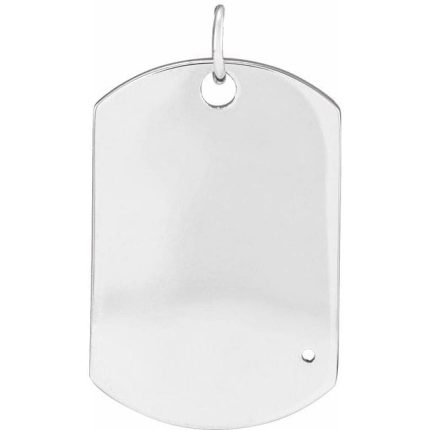 14K Yellow 3-Stone Family Engravable Dog Tag Pendant Mounting