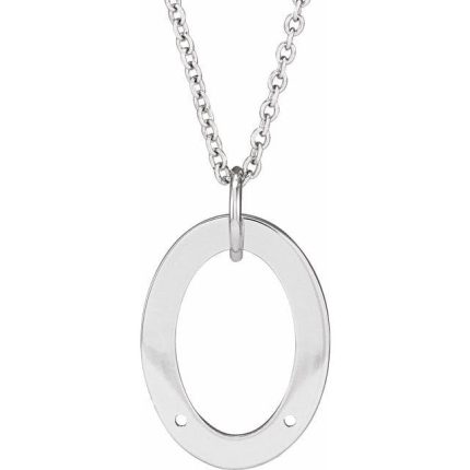 Sterling Silver 3-Stone Posh Mommy® Engravable Family Loop 18" Necklace Mounting