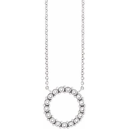 14K Yellow 2 mm Round Cabochon Necklace Center