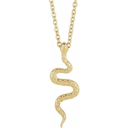 Sterling Silver 19.5x6.7 mm Snake Pendant