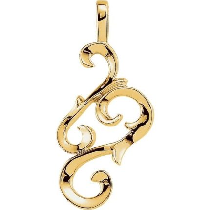 14K White 28x14 mm Freeform Pendant Mounting