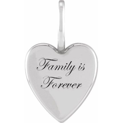 Sterling Silver Engravable Heart Charm/Pendant