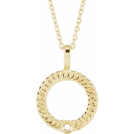 Sterling Silver 2.5 mm Round 3-Stone Family Circle 16-18" Necklace Mounting