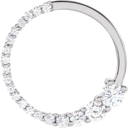 14K White 2.7 mm Round Graduated Circle Pendant Mounting