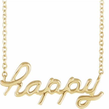 14K Yellow Happy 16" Necklace