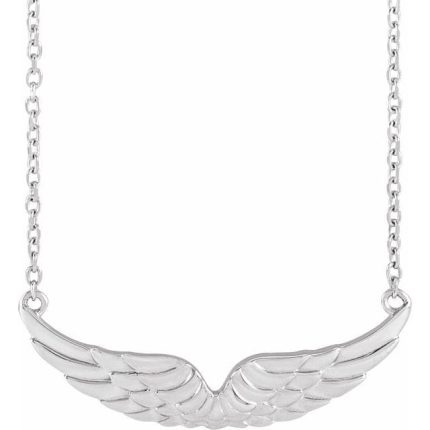 14K Yellow 24.9x8.9 mm Angel Wings Necklace Center